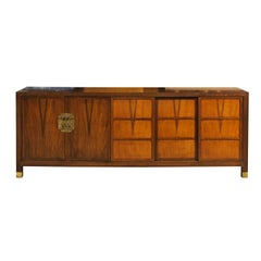 Vintage Exquisite Restored Walnut Credenza by Michael Taylor for Baker, circa 1960