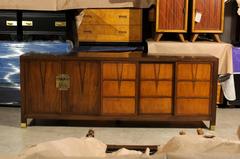 Exquisite Restored Walnut Credenza by Michael Taylor for Baker, circa 1960