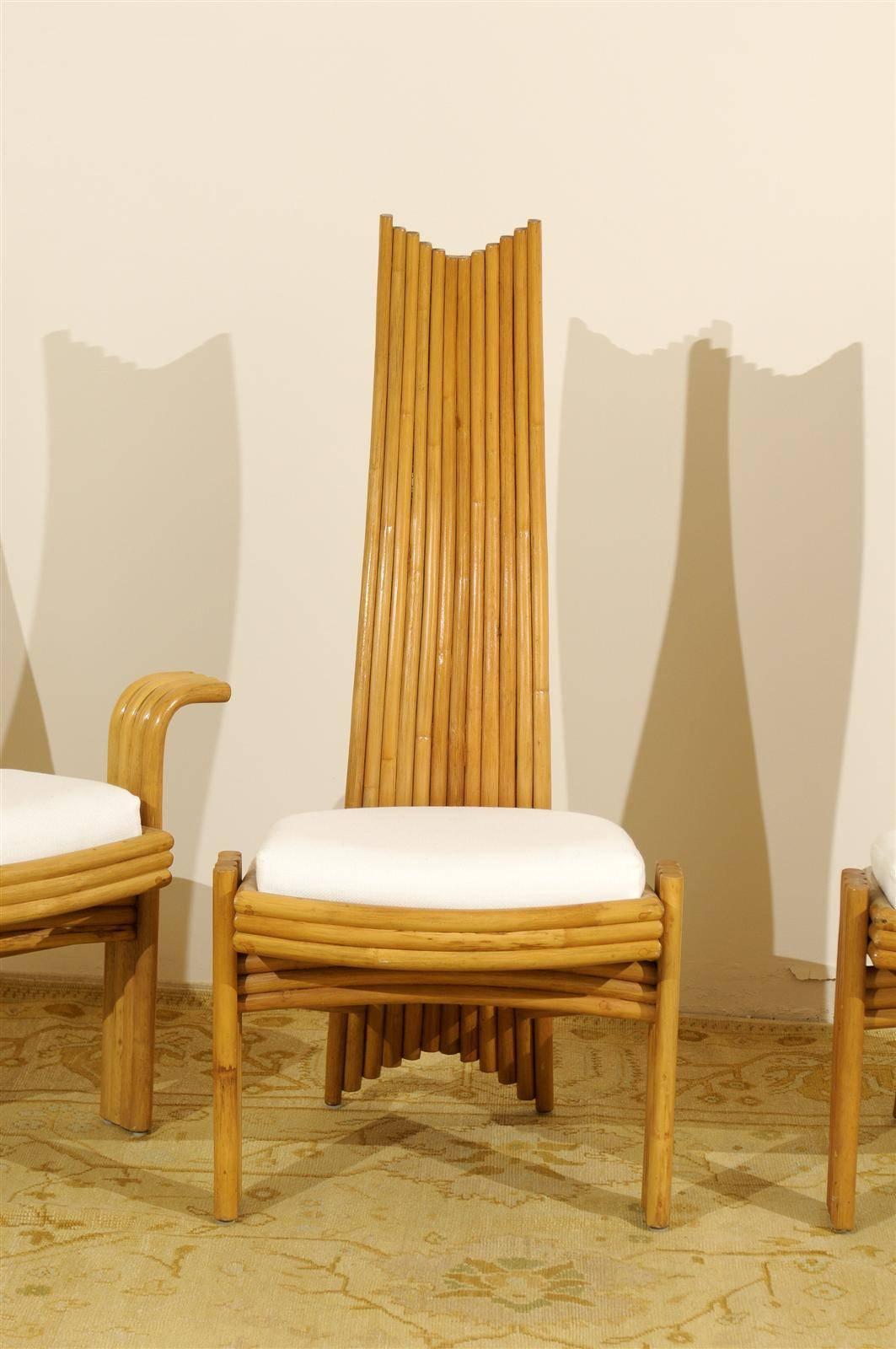 Magnifique ensemble de six chaises de salle à manger modernes en rotin de style Mackintosh Excellent état - En vente à Atlanta, GA