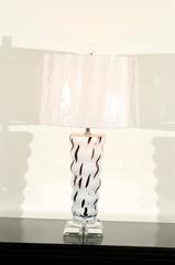 Vintage-Lampen aus geblasenem Glas in Creme und schokoladenbraunem Himbeer