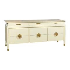 Used Restored Nine-Drawer Chest by Johnson Furniture Company in Cream Lacquer