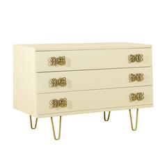 Gorgeous Restored Wedge Form Chest in Cream Lacquer
