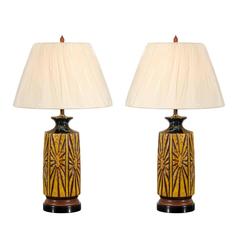Lovely Restored Pair of Large-Scale Ceramic Lamps 8