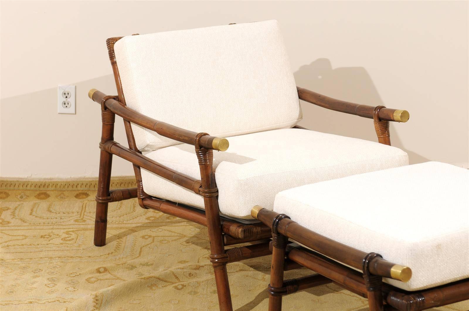 American Superb Restored Pair of Loungers by Wisner for Ficks Reed, circa 1954  For Sale