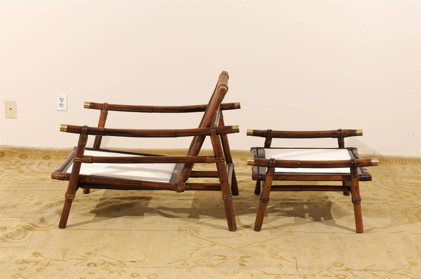 Superb Restored Pair of Loungers by Wisner for Ficks Reed, circa 1954  For Sale 2