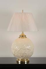 Outstanding Pair of Vintage Ceramic Lily Pad Lamps