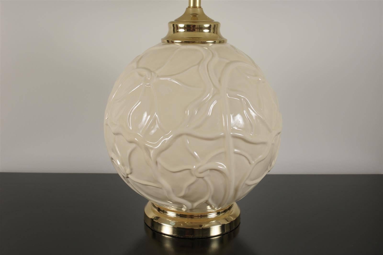 Fin du 20e siècle Exceptionnelle paire de lampes nénuphar vintage en céramique en vente