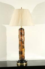 Exceptional Pair of Vintage Wallpaper Roller Lamps