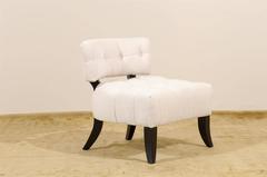 Fabulous Restored Pair of Biscuit Tufted Loungers in the Style of Billy Haines
