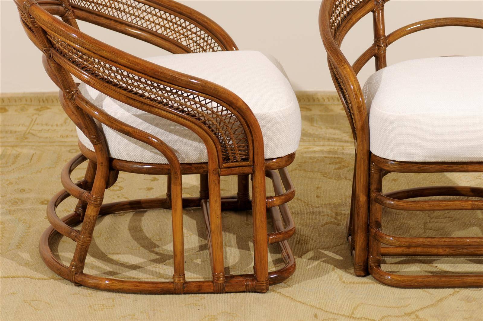 Fabulous Pair of Restored Rattan Chairs by Brown Jordan 3