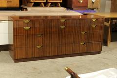 Exceptional Vintage Modern Walnut Ten-Drawer Chest by Baker