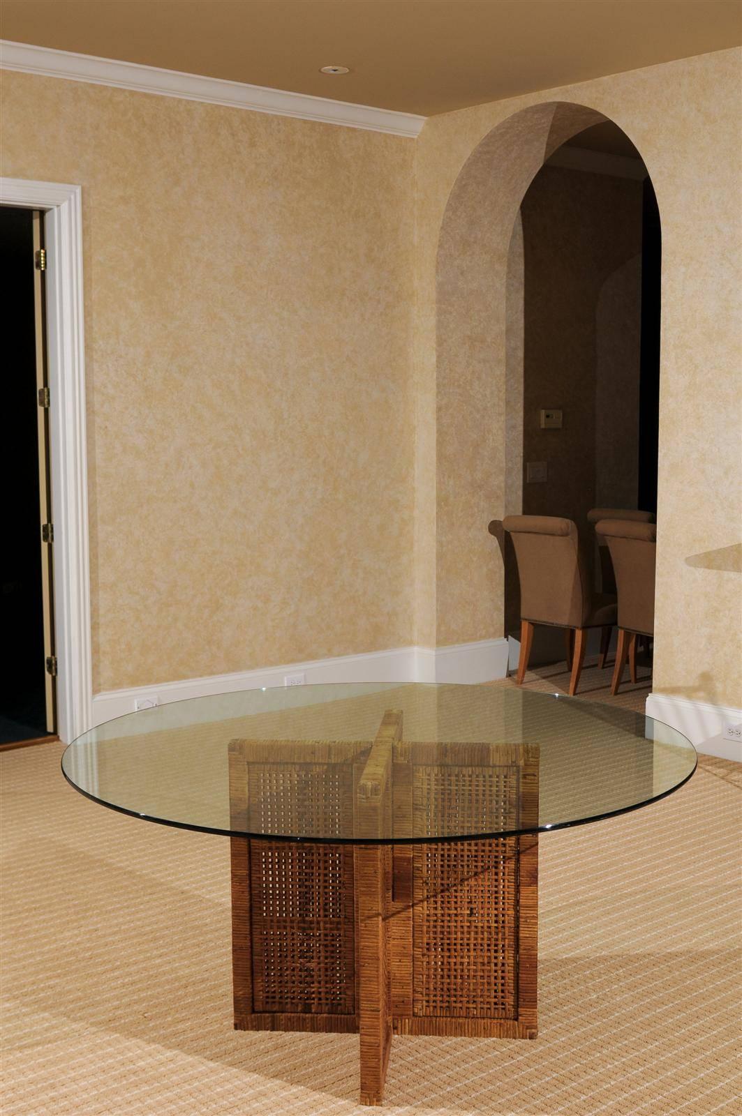 cane glass table