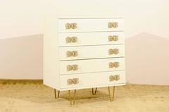 Gorgeous Restored Wedge Form Chest in Cream Lacquer