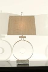 Restored Pair of Stylish Vintage Lucite Disk Lamps