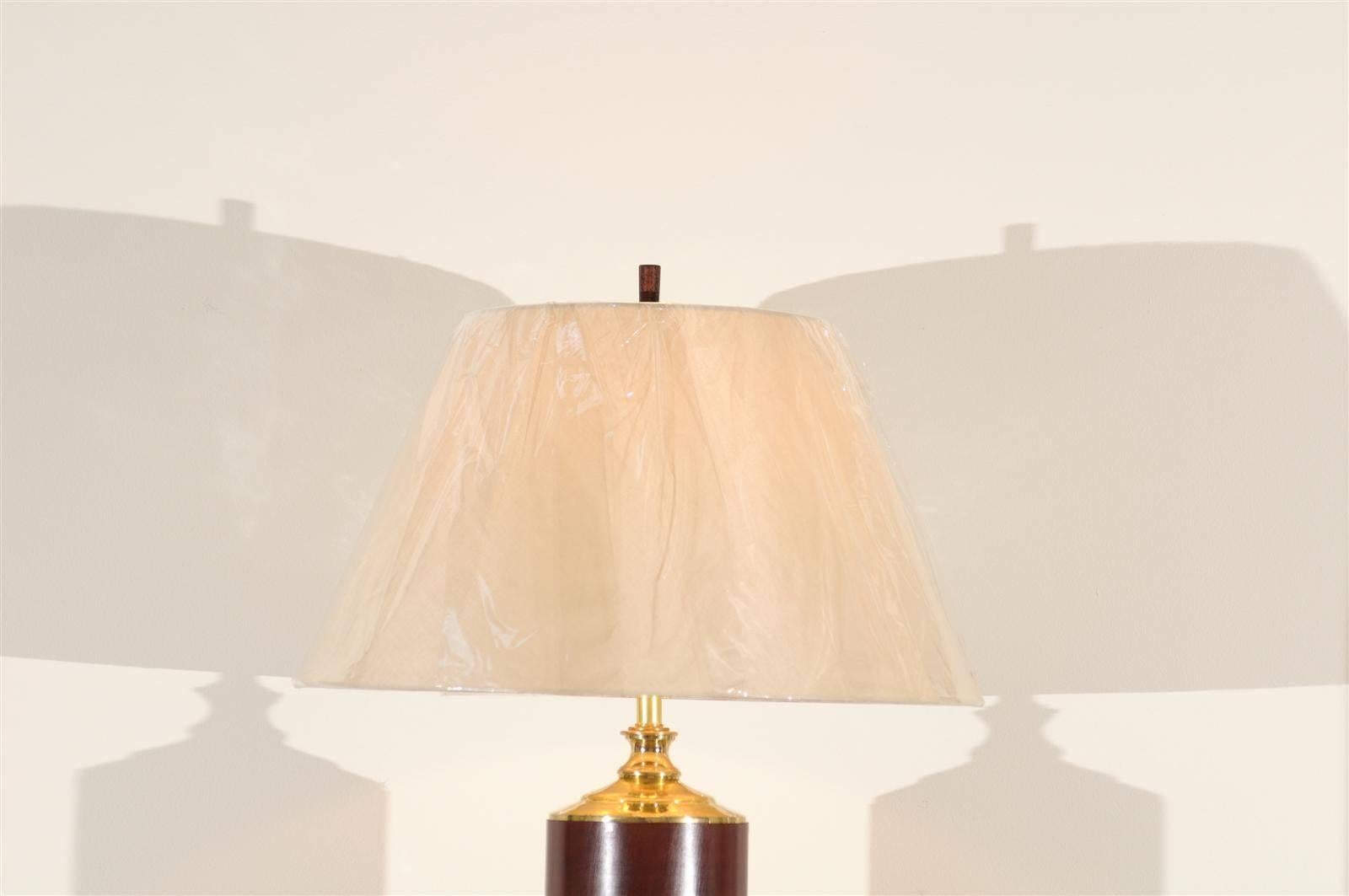 Inconnu Belle paire de rouleaux de papier peint vintage restaurés à utiliser comme lampes en vente
