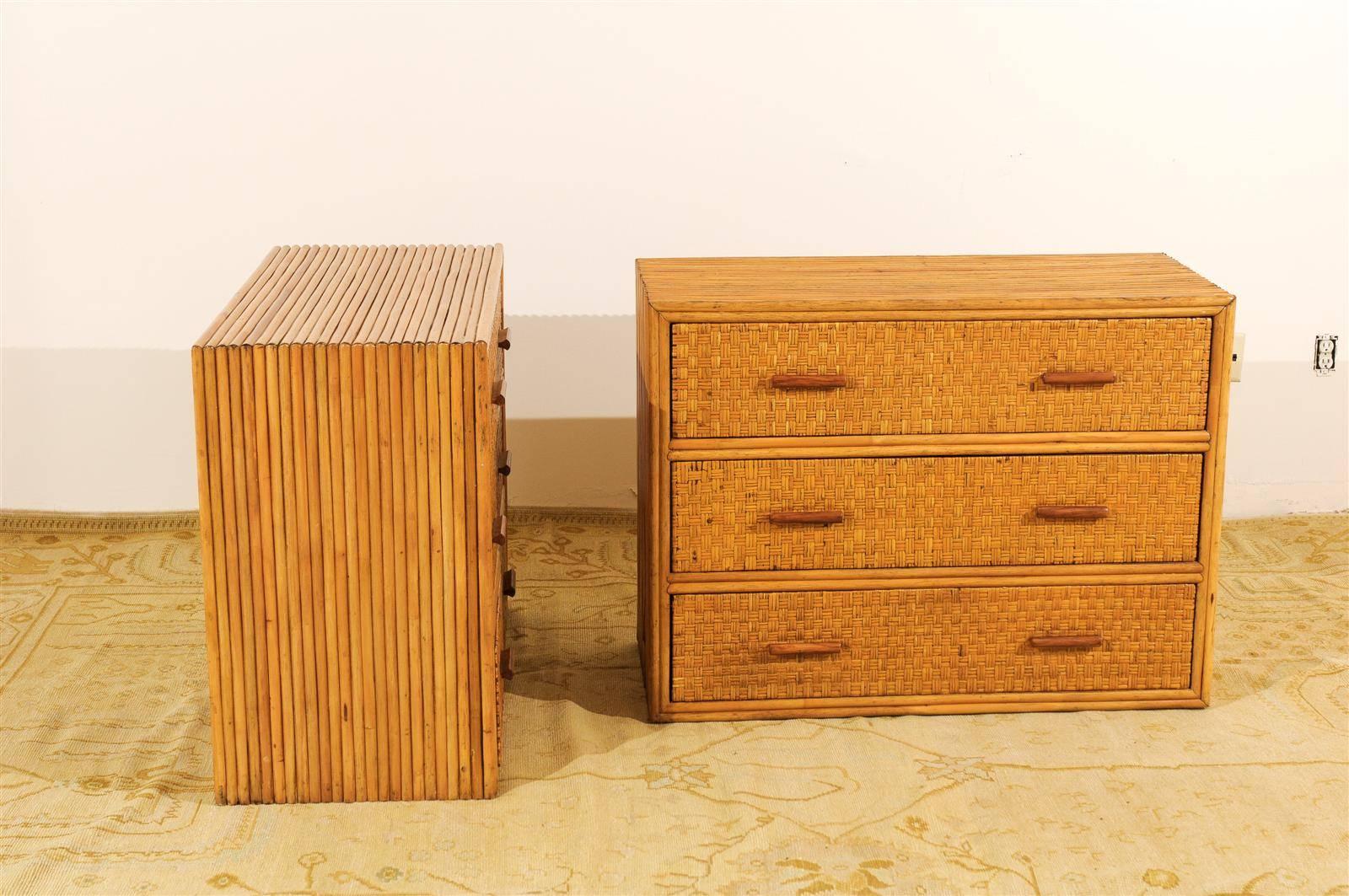 vintage bamboo chest of drawers