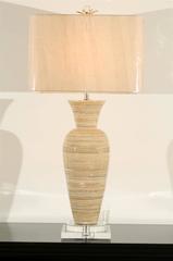 Coppia chic di vasi di bambù di grandi dimensioni come lampade personalizzate