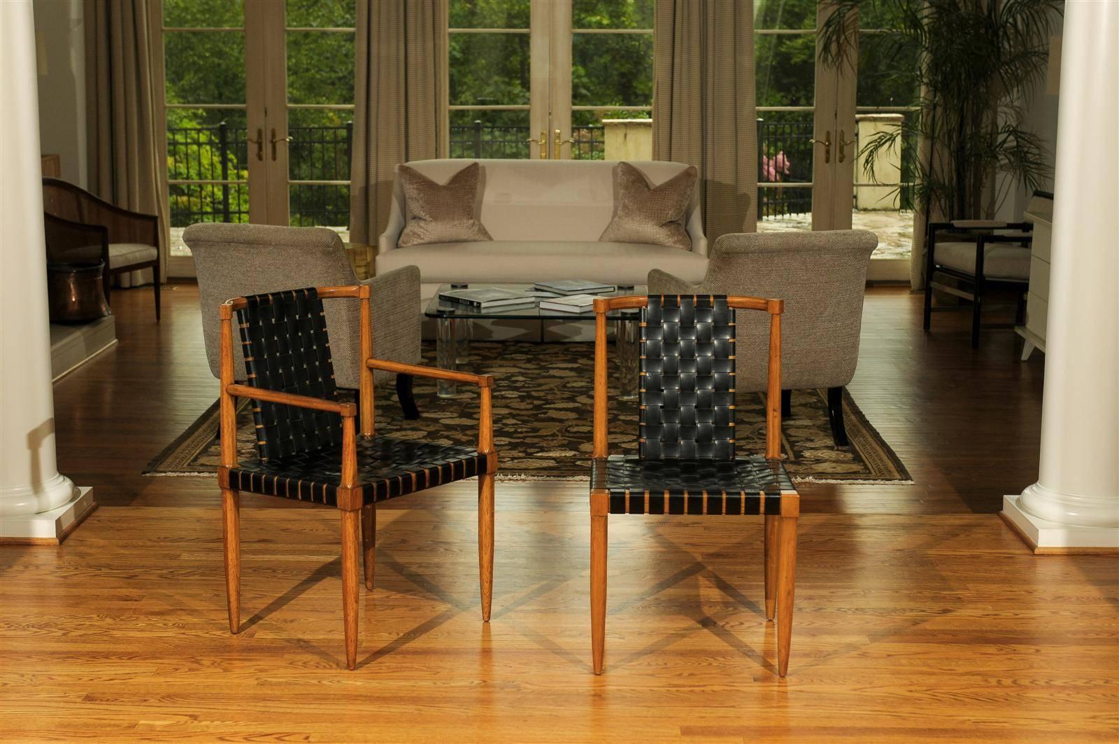 dining chairs with leather straps