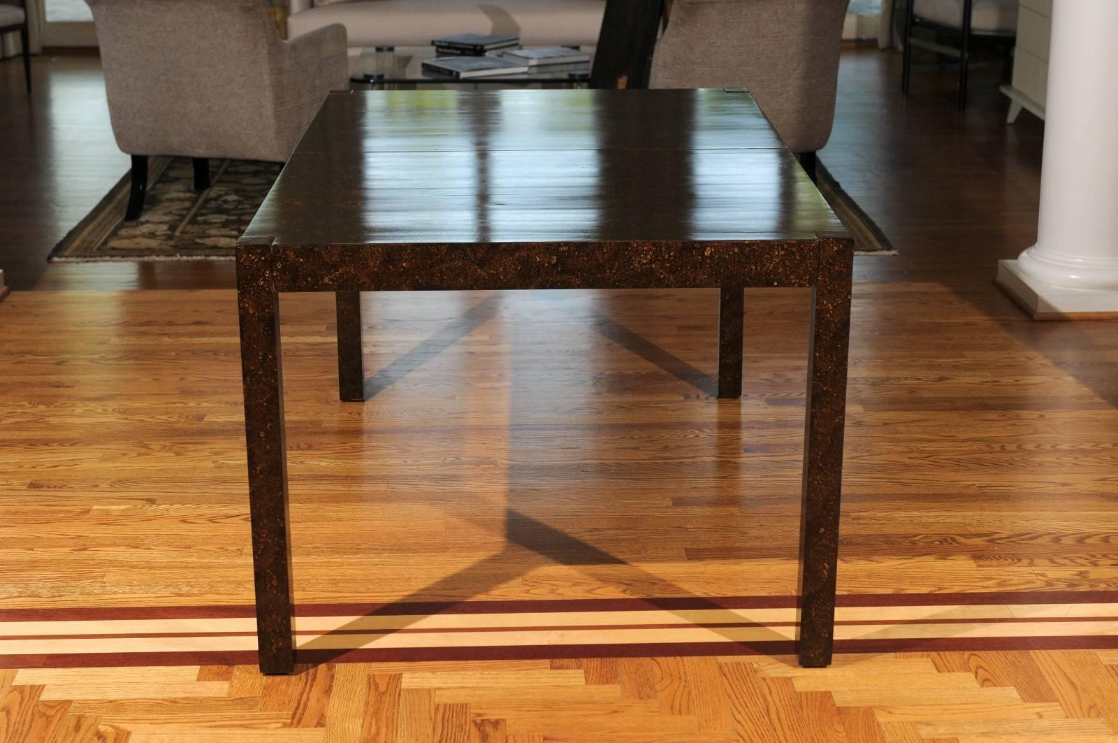 Elegant Restored Vintage Oil Drop Lacquer Extension Dining Table or Writing Desk For Sale 3
