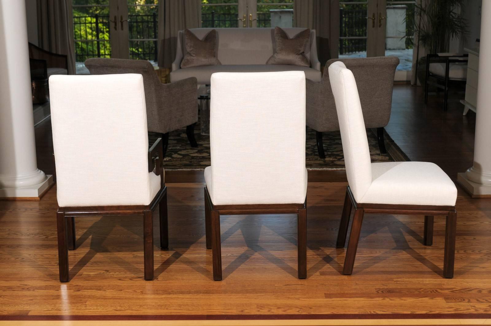 Elegant Restored Set of 10 Parsons Style Dining Chairs by Baker, Circa 1970 For Sale 3