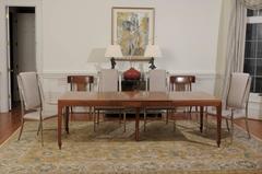 Breathtaking Restored Walnut Dining Table by Michael Taylor for Baker, c 1960