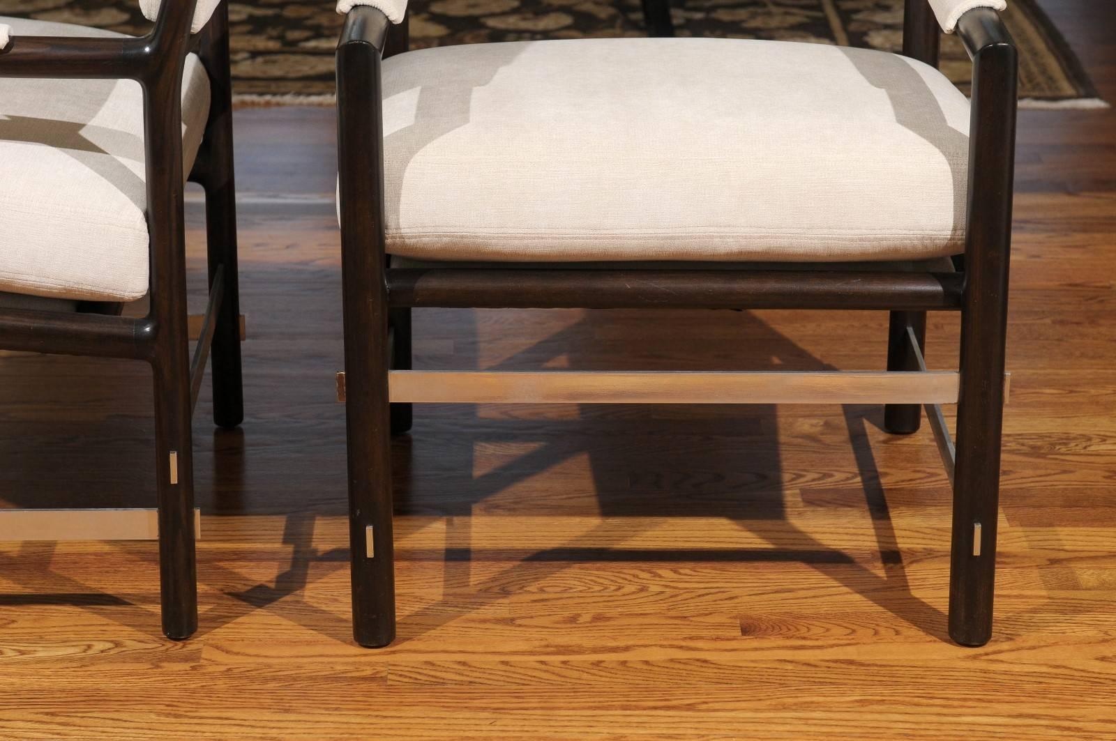 Excepcional Pareja de Sillas de Salón de Fresno de Edward Wormley para Dunbar, c 1967 en venta 2