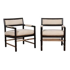 Exceptionnelle paire de chaises longues en frêne d'Edward Wormley pour Dunbar, vers 1967
