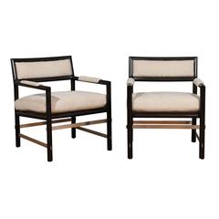 Exceptional Pair of Restored Lounge Chairs by Edward Wormley for Dunbar