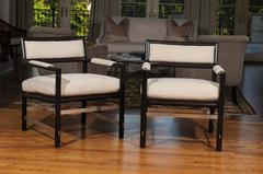 Exceptional Pair of Ash Lounge Chairs by Edward Wormley for Dunbar, c 1967