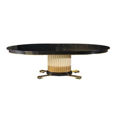 Breathtaking Art Deco Revival Extension Dining Table by Renzo Rutili, circa 1955