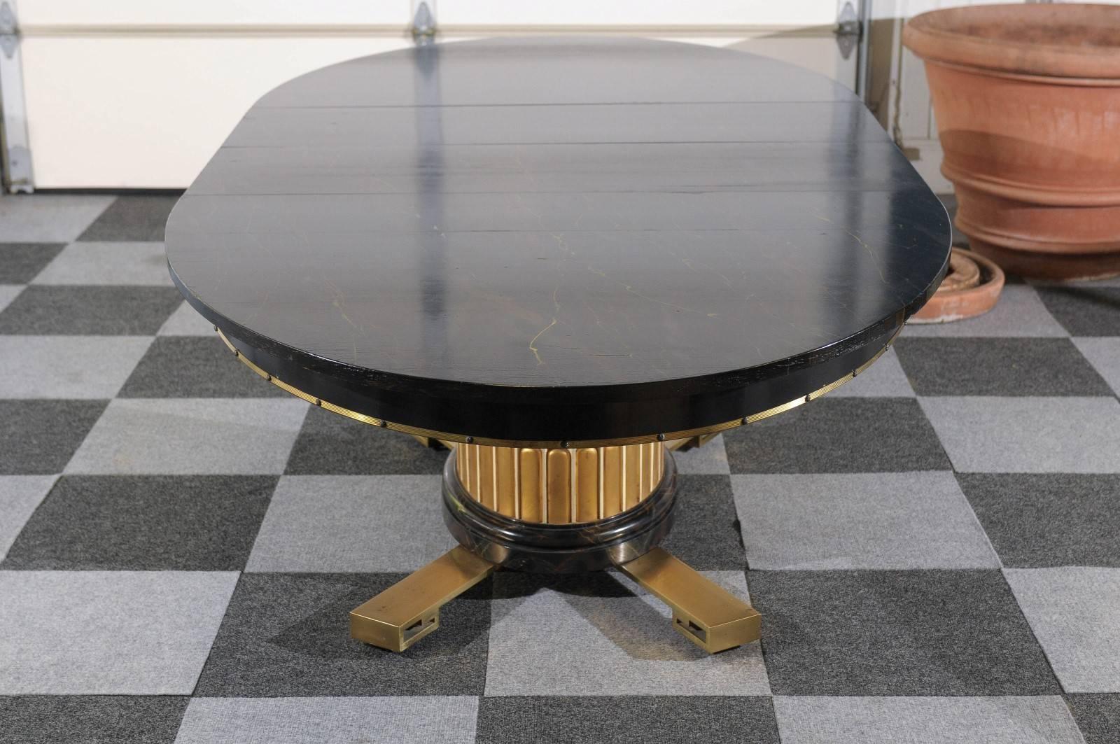 Table de salle à manger à rallonge à couper le souffle de style néo-Art déco par Renzo Rutili, vers 1955 en vente 4