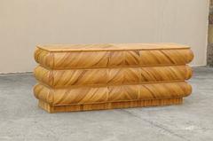 Magnificent Restored Bullnose Nine-Drawer Chest in Bamboo