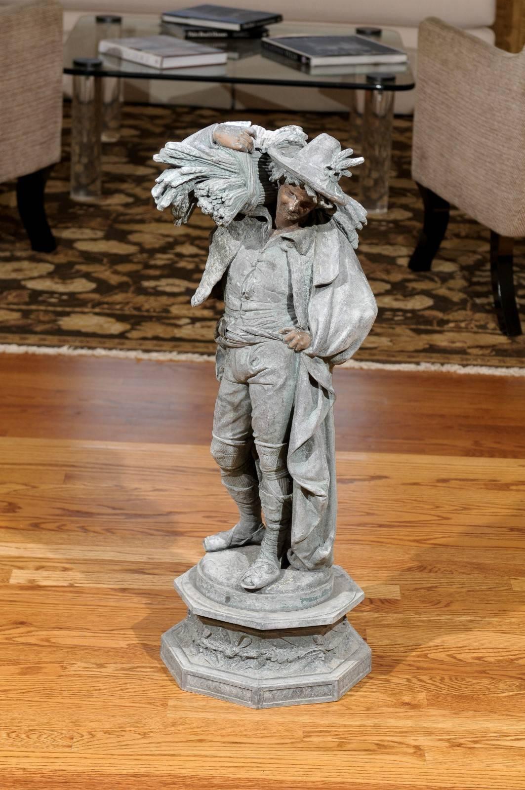 Eine außergewöhnliche Bronzestatue von Albert-Ernest Carrier-Belleuse (1824-1887). Das Stück ist auf dem Sockel mit 