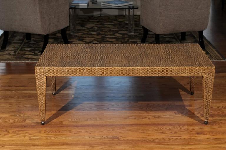Elegant Restored Vintage Raffia Coffee Table For Sale at ...