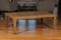 Elegant Restored Vintage Raffia Coffee Table
