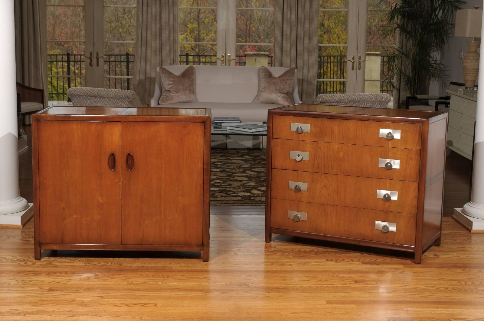 A beautiful pair of vintage commodes by Baker, circa 1960. These are examples from the boutique 