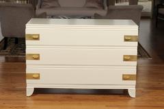 Gorgeous Restored Three-Drawer Chest by Widdicomb in Cream Lacquer