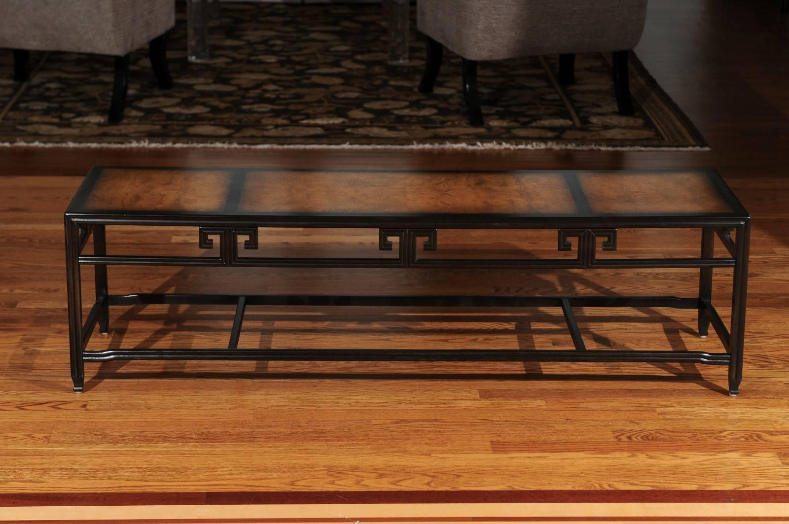 Elegant Burl Inlay Coffee Table, 