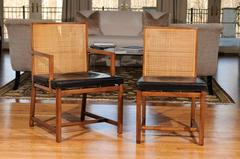 Restored Set of 6 Cane Dining Chairs by Michael Taylor for Baker