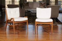 Chic Restored Set of 8 Vintage Danish Style Dining Chairs by John Keal