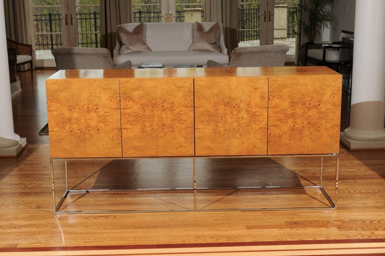 Exemplary Bookmatched Olivewood Credenza by Milo Baughman for Thayer Coggin 2