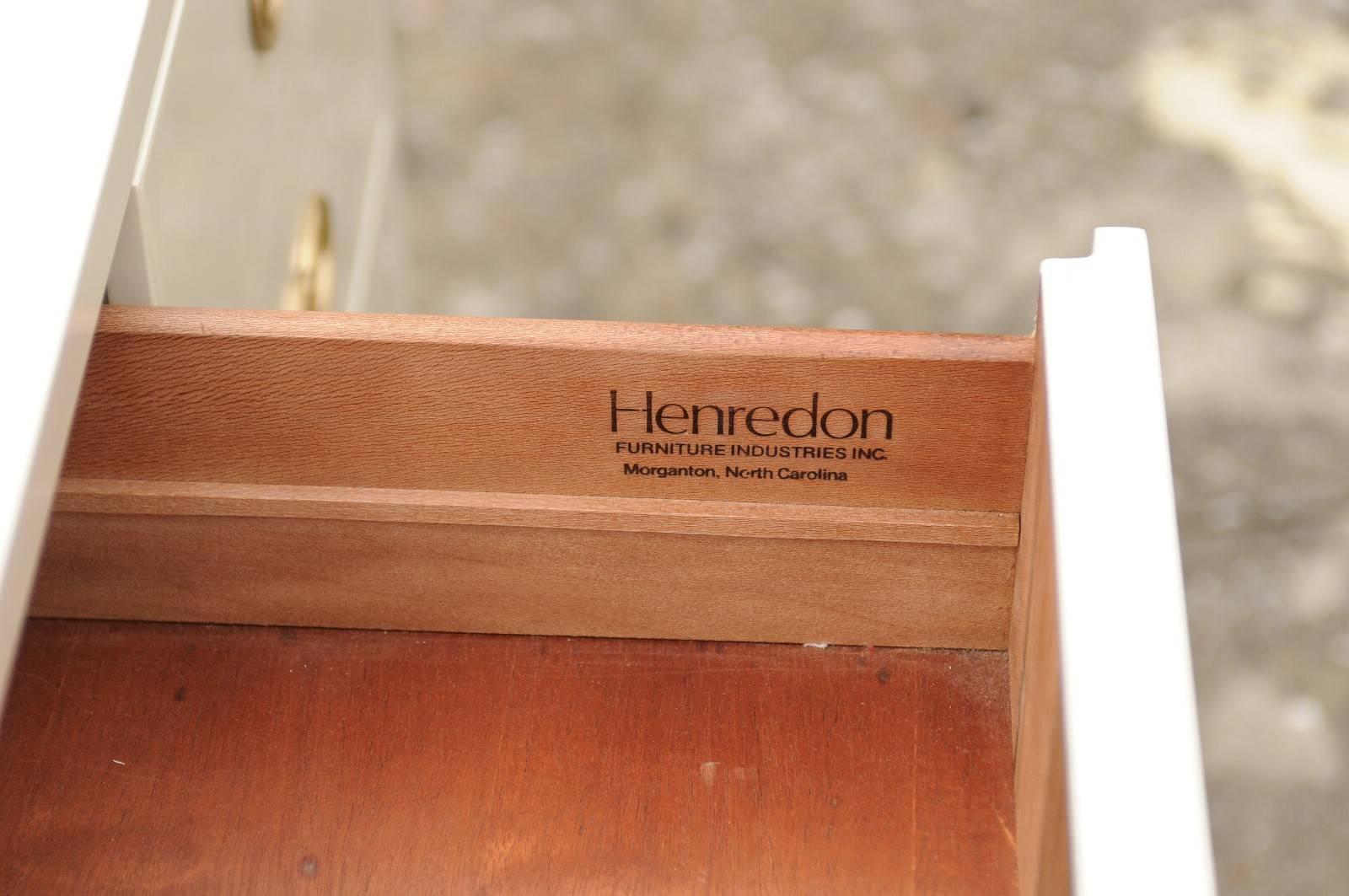Late 20th Century Stylish Restored Ten-Drawer Mahogany Chest by Henredon in Cream Lacquer