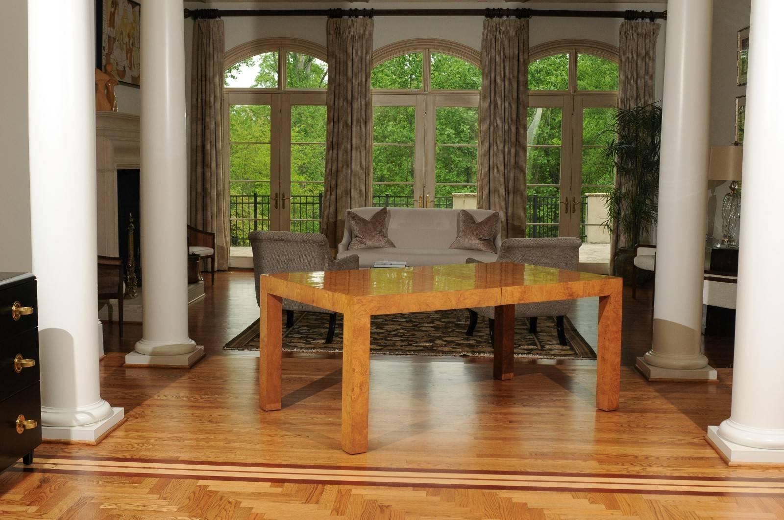 Breathtaking Olivewood Extension Dining Table by Milo Baughman, circa 1975 In Excellent Condition For Sale In Atlanta, GA