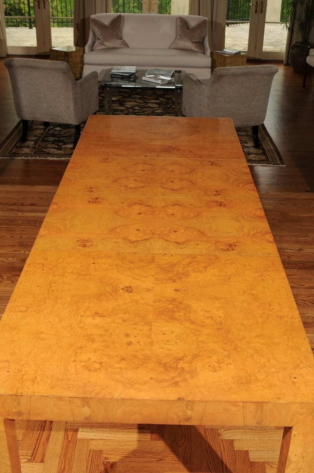 Table de salle à manger à rallonge en bois d'olivier à couper le souffle de Milo Baughman, vers 1975 en vente 2