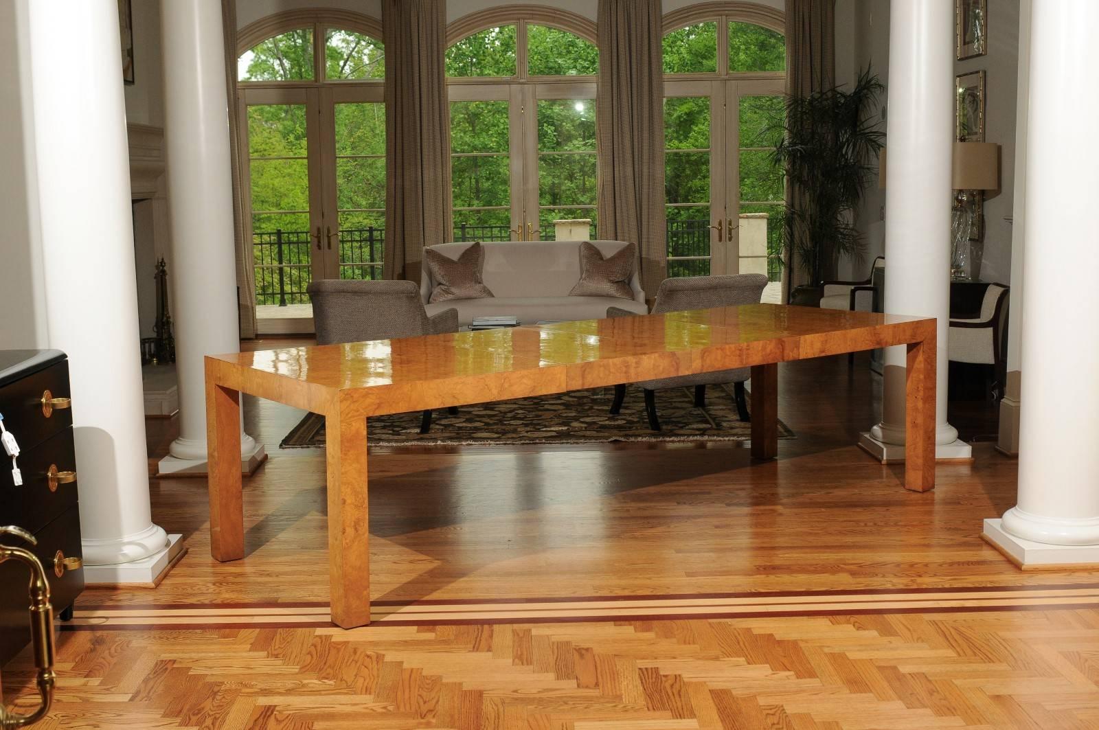 Organic Modern Breathtaking Olivewood Extension Dining Table by Milo Baughman, circa 1975 For Sale