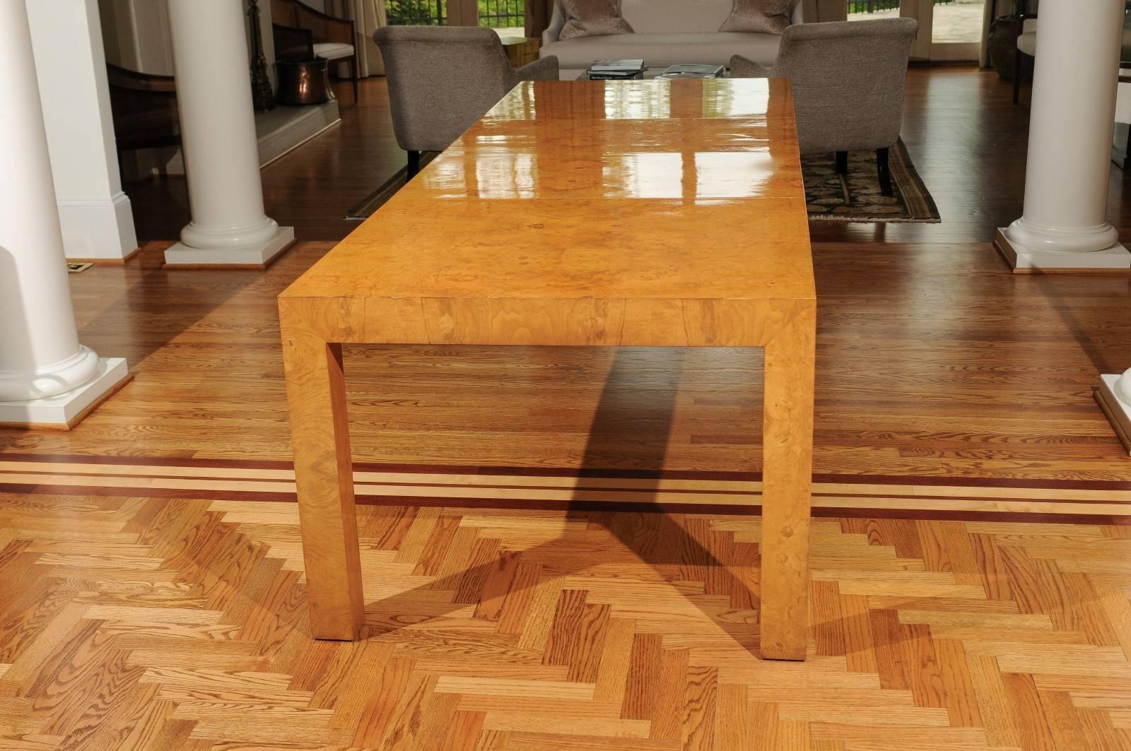 Breathtaking Olivewood Extension Dining Table by Milo Baughman, circa 1975 For Sale 3