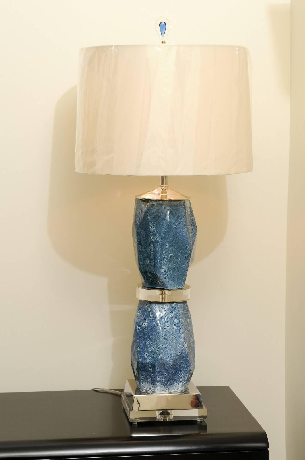 Jaw-Dropping Pair of Handmade Portuguese Ceramic Vessels as Custom Lamps 1