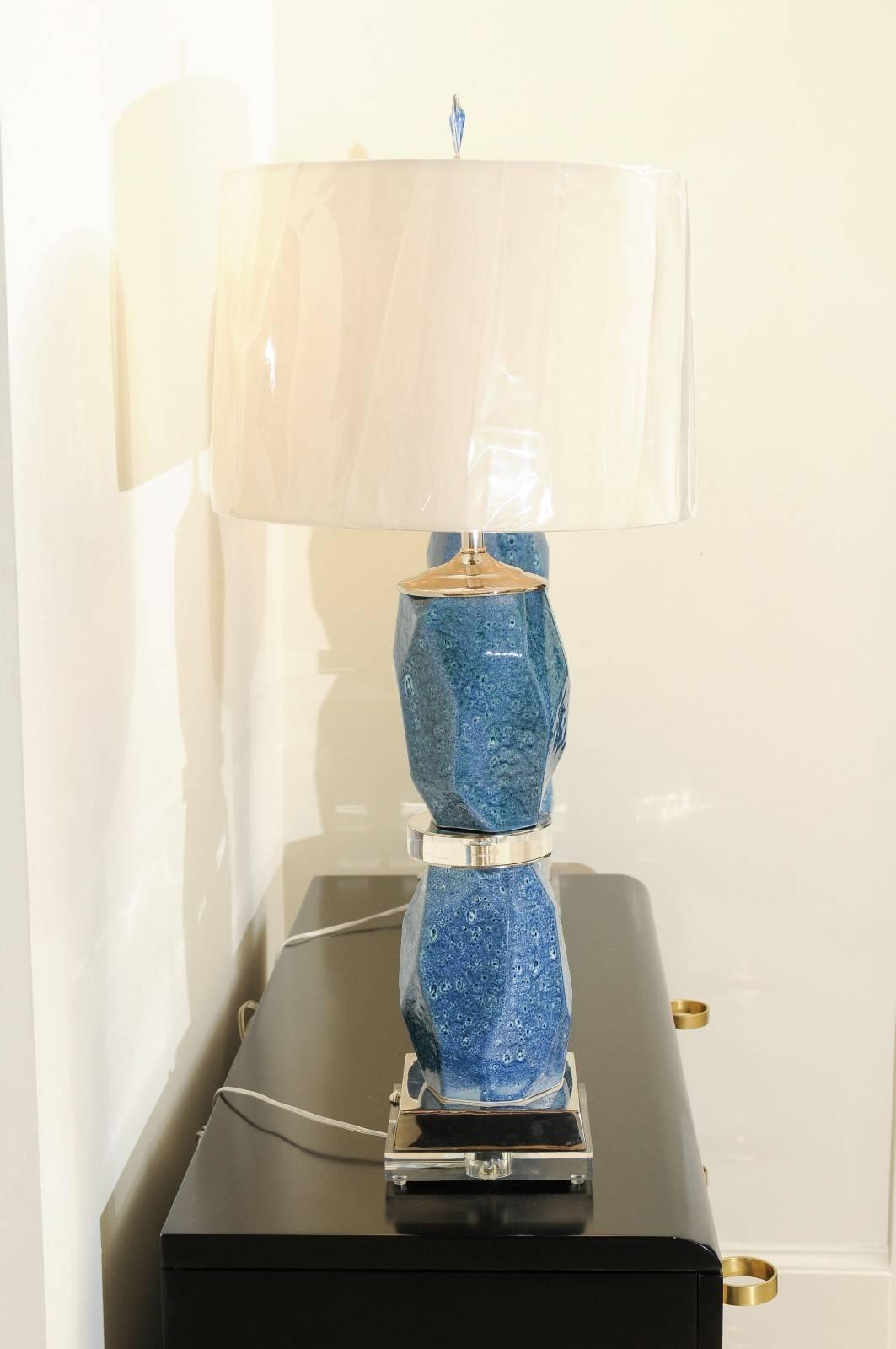 Jaw-Dropping Pair of Handmade Portuguese Ceramic Vessels as Custom Lamps 4