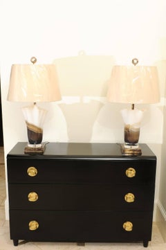 Stunning Pair of Eastern European Blown Glass Vessels as Custom Lamps