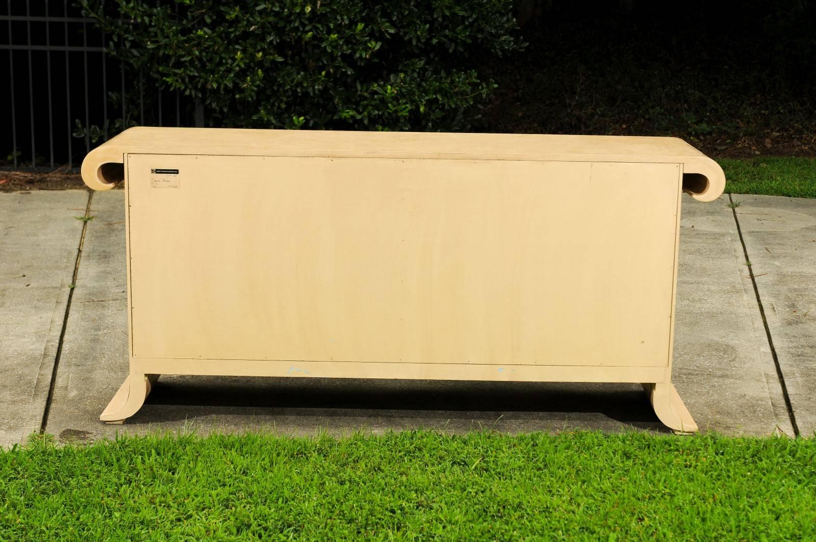 Sleek and Elegant Hand-Painted Credenza by Allesandro for Baker, circa 1985 For Sale 2